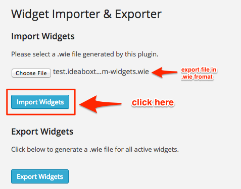 Import-widget